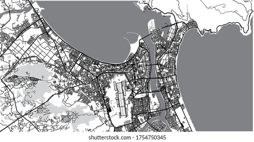 Urban vector city map of Da Nang, Vietnam