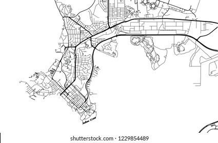 Urban vector city map of Darwin, Australia