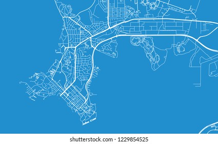 Urban vector city map of Darwin, Australia