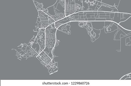 Urban Vector City Map Of Darwin, Australia