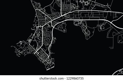 Urban vector city map of Darwin, Australia