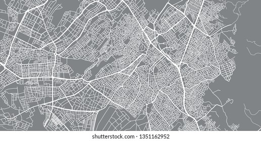 Urban vector city map of Denizli, Turkey