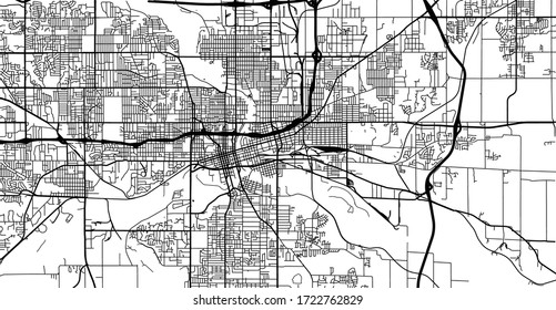 Urban Vector City Map Of Des Moines, USA. Iowa State Capital