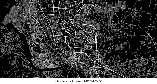 Urban vector city map of Dhaka, Bangladesh