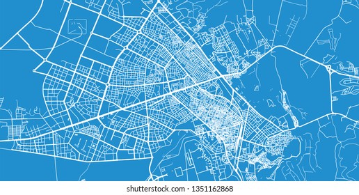 Urban vector city map of Diyarbakir, Turkey