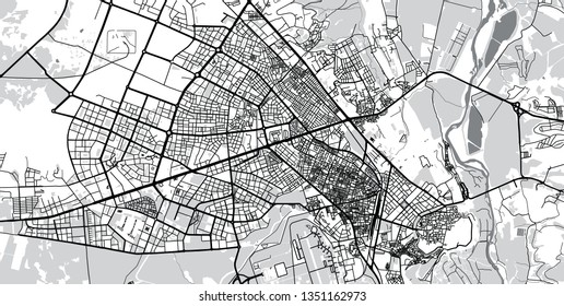 Urban vector city map of Diyarbakir, Turkey