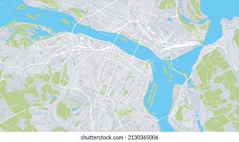 Urban Vector City Map Dnipro Ukraine Stock Vector (Royalty Free ...