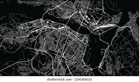 Mapa urbano vectorial de Dnipro, Ucrania, Europa