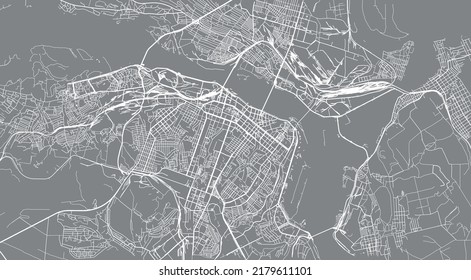 Urban vector city map of Dnipro, Ukraine, Europe