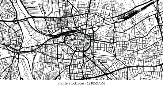 Urban vector city map of Dortmund, Germany