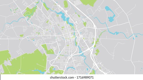 Urban vector city map of Dover, USA. Delaware state capital