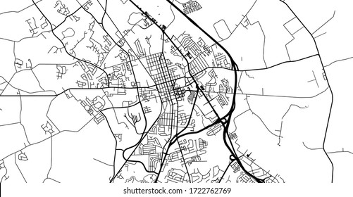 Urban vector city map of Dover, USA. Delaware state capital