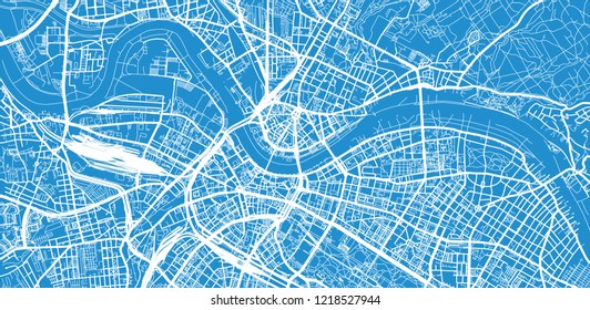 Urban vector city map of Dresden, Germany