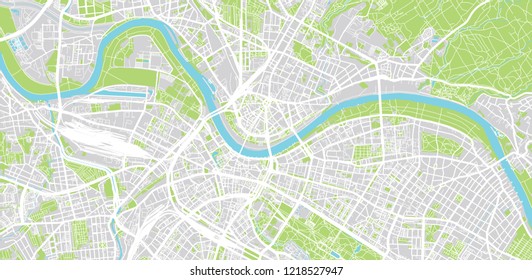 Urban vector city map of Dresden, Germany