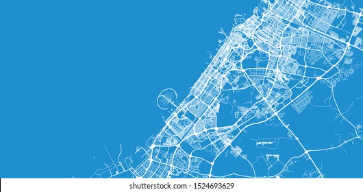 Urban vector city map of Dubai, United Arab Emirates
