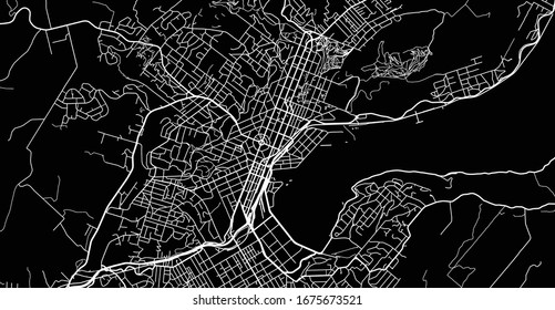 Urban vector city map of Dunedin, New Zealand