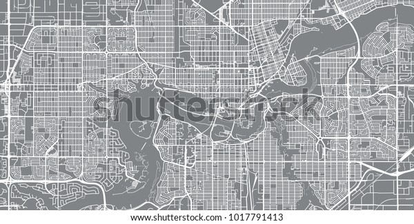 Urban Vector City Map Edmonton Canada Stock Vector (Royalty Free ...