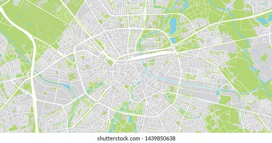 Urban vector city map of Eindhoven, The Netherlands
