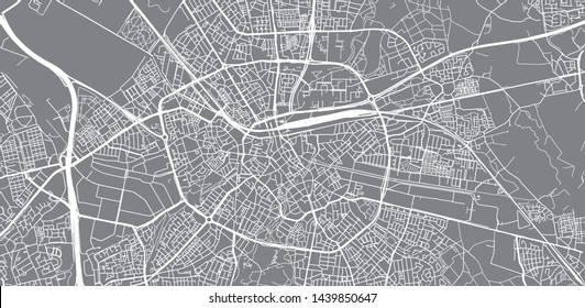 Urban vector city map of Eindhoven, The Netherlands