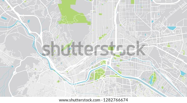 Urban Vector City Map El Paso Stock Vector Royalty Free