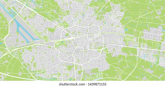 Urban vector city map of Enschede, The Netherlands