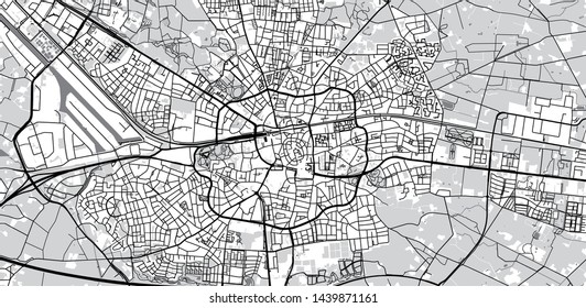 Urban vector city map of Enschede, The Netherlands