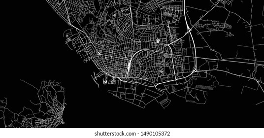 Urban vector city map of Esbjerg, Denmark