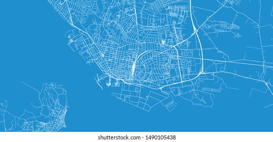 Urban vector city map of Esbjerg, Denmark