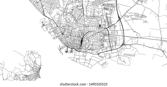 Urban vector city map of Esbjerg, Denmark