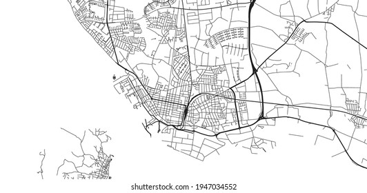 Urban vector city map of Esbjerg, Denmark