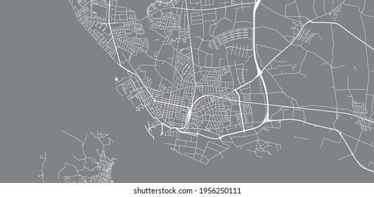 Urban vector city map of Esbjerg, Denmark