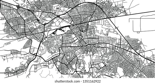 Urban vector city map of Eskisehir, Turkey