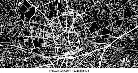 Urban vector city map of Essen, Germany