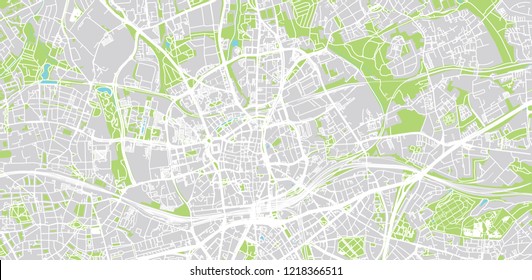 Urban vector city map of Essen, Germany