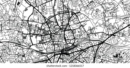 Urban vector city map of Essen, Germany