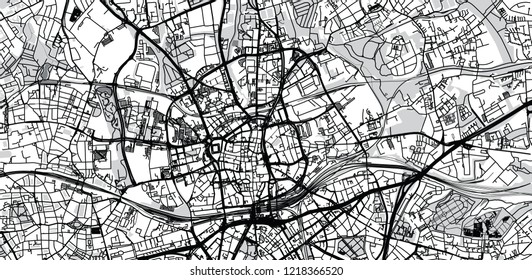 Urban vector city map of Essen, Germany