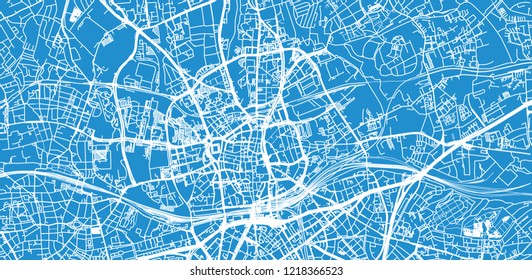 Urban vector city map of Essen, Germany