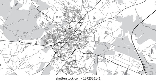 Urban vector city map of Evora, Portugal