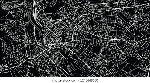 Urban vector city map of Exeter, England