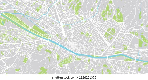 Urban Vector City Map Of Florence, Italy