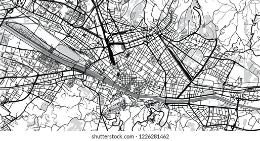 Urban vector city map of Florence, Italy
