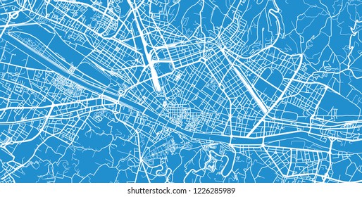 Urban vector city map of Florence, Italy