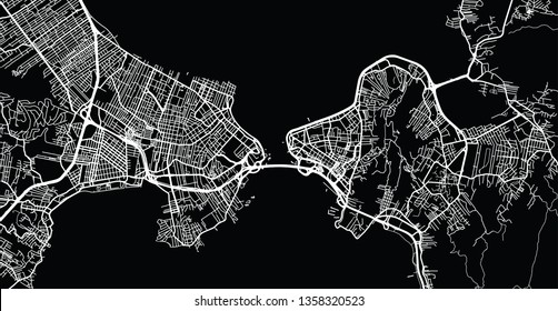 Urban vector city map of Florianopolis, Brazil