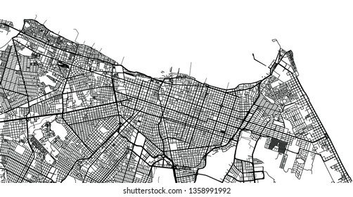 Urban vector city map of Fortaleza, Brazil