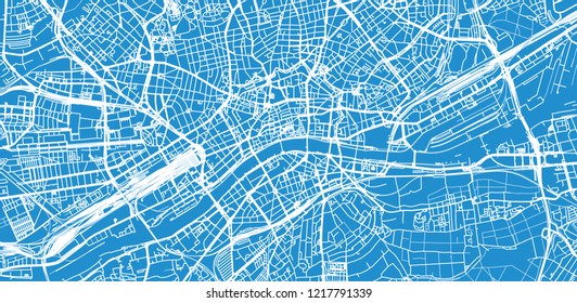 Urban vector city map of Frankfurt, Germany