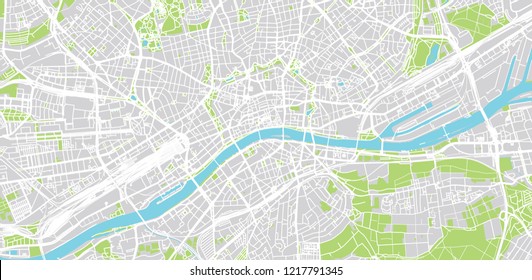 Urban Vector City Map Frankfurt 260nw 1217791345 