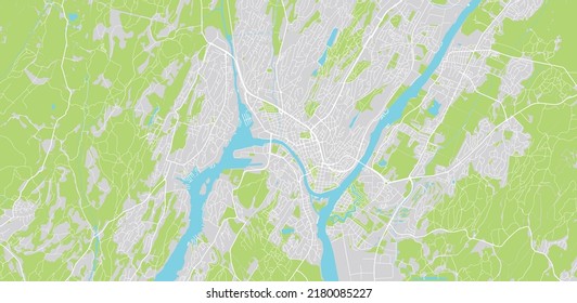 Urban vector city map of Fredrikstad, Norway, Europe