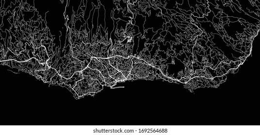 Urban vector city map of Funchal, Madeira, Portugal