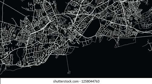 Urban Vector City Map Of Galway, Ireland