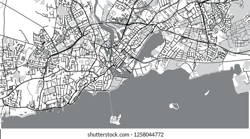 Urban Vector City Map Of Galway, Ireland